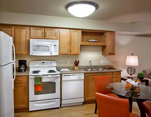 Full-size appliances in a full-size kitchen mean that residents at Affinity COOK! Every apartment has a dishwasher.