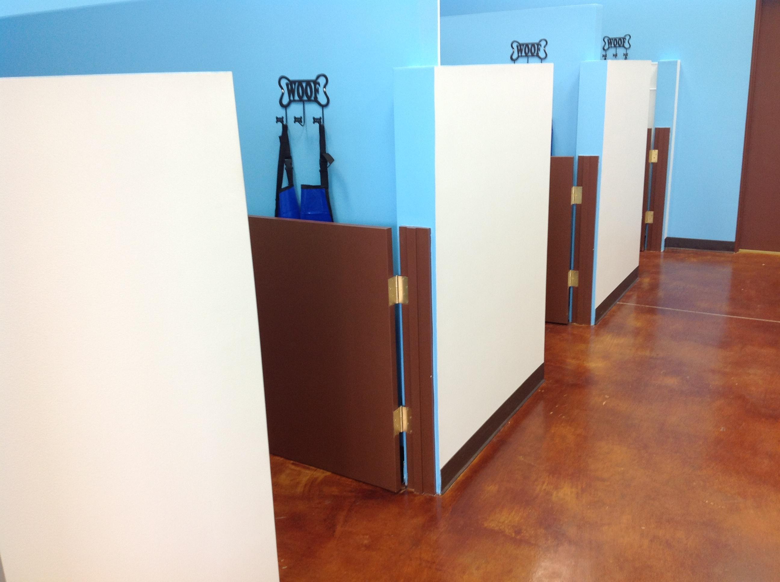 individual bays for each dog