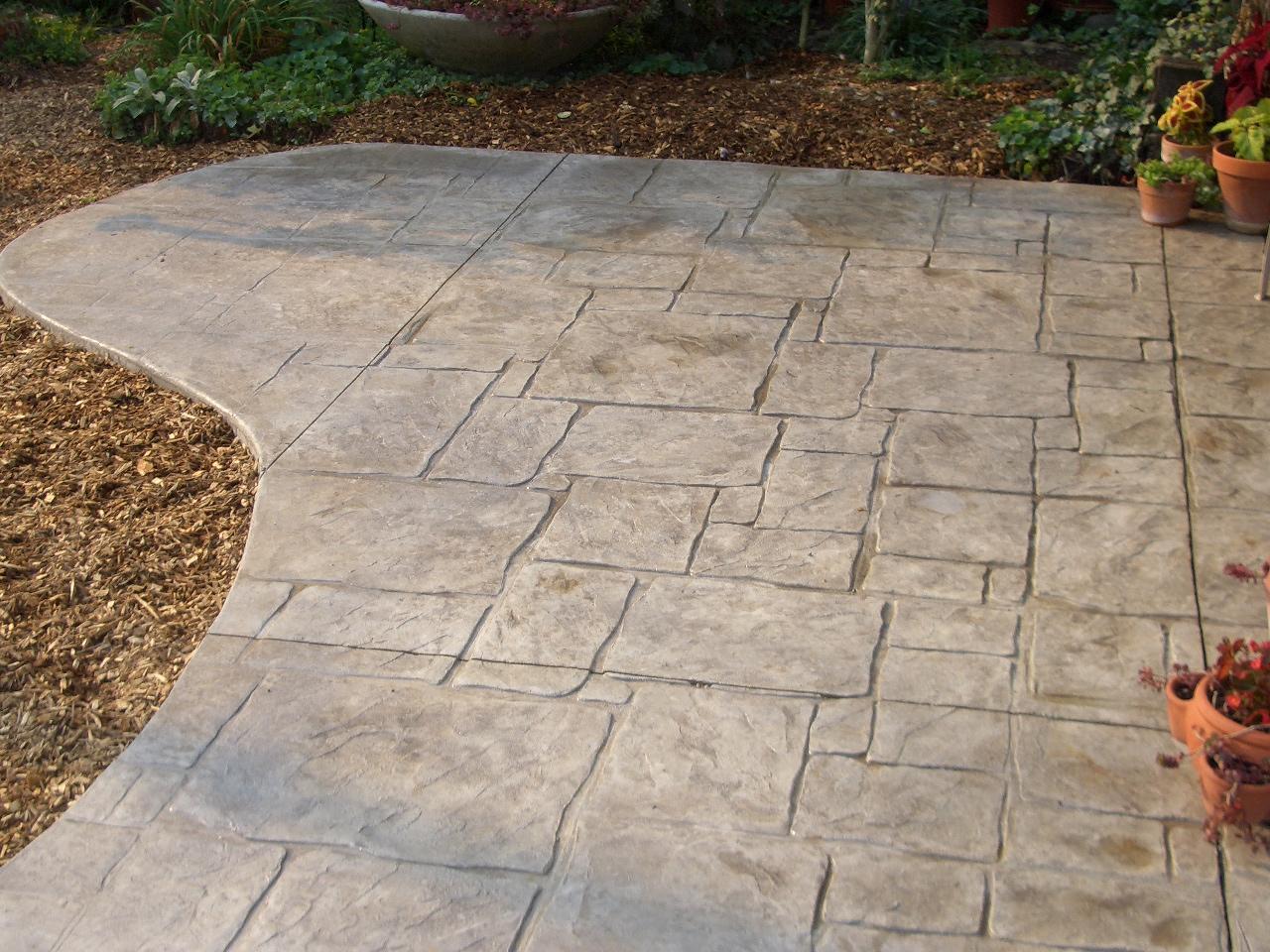 Stamped concrete patio