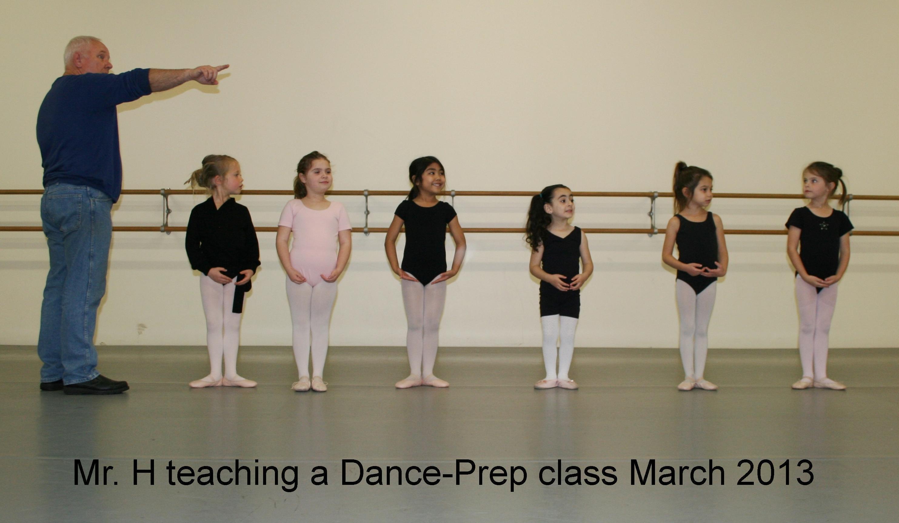 Mr. H teaching a childrens ballet class