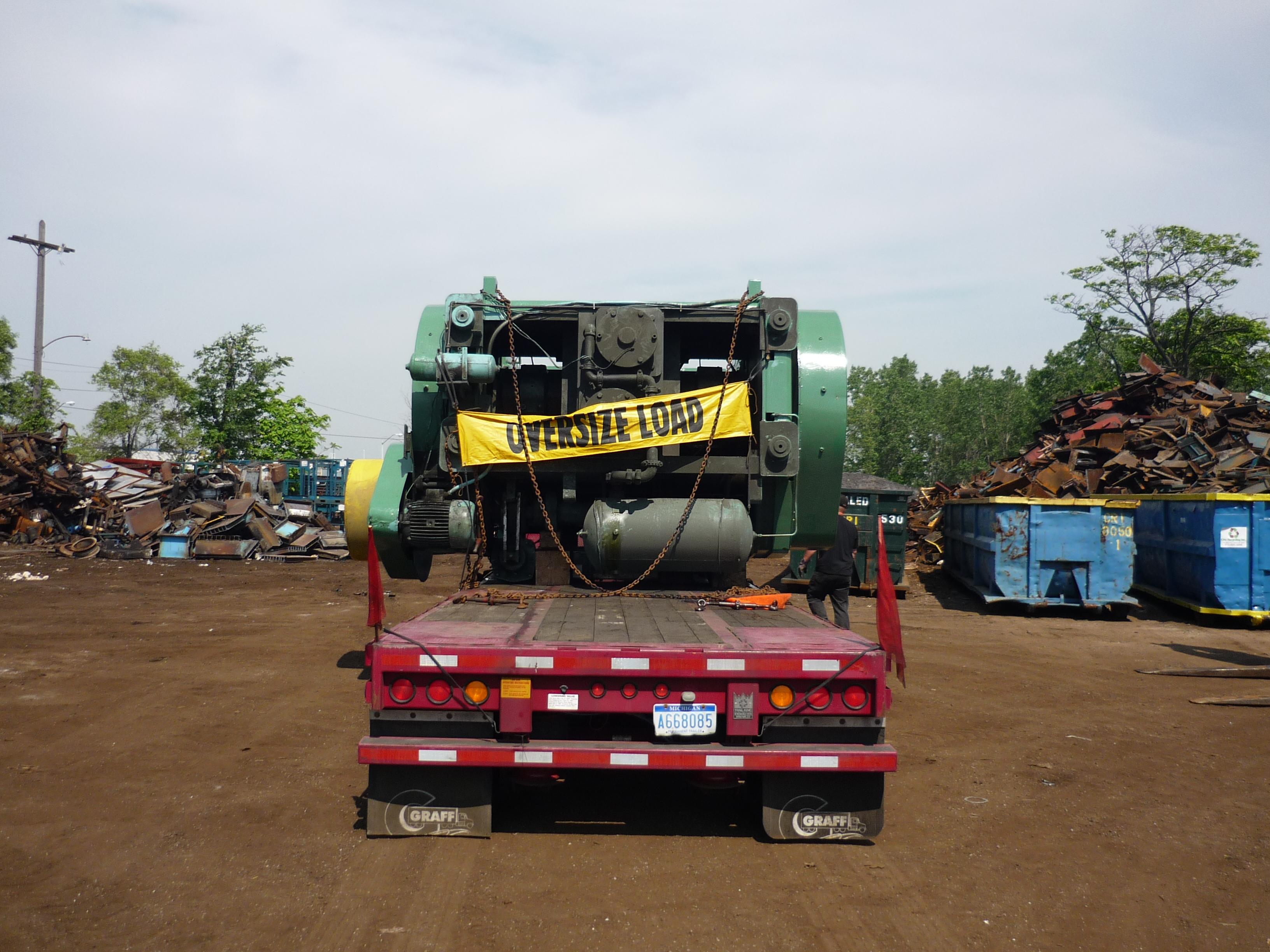 We can haul away scrap machinery weighing up to 100,000 pounds plus.