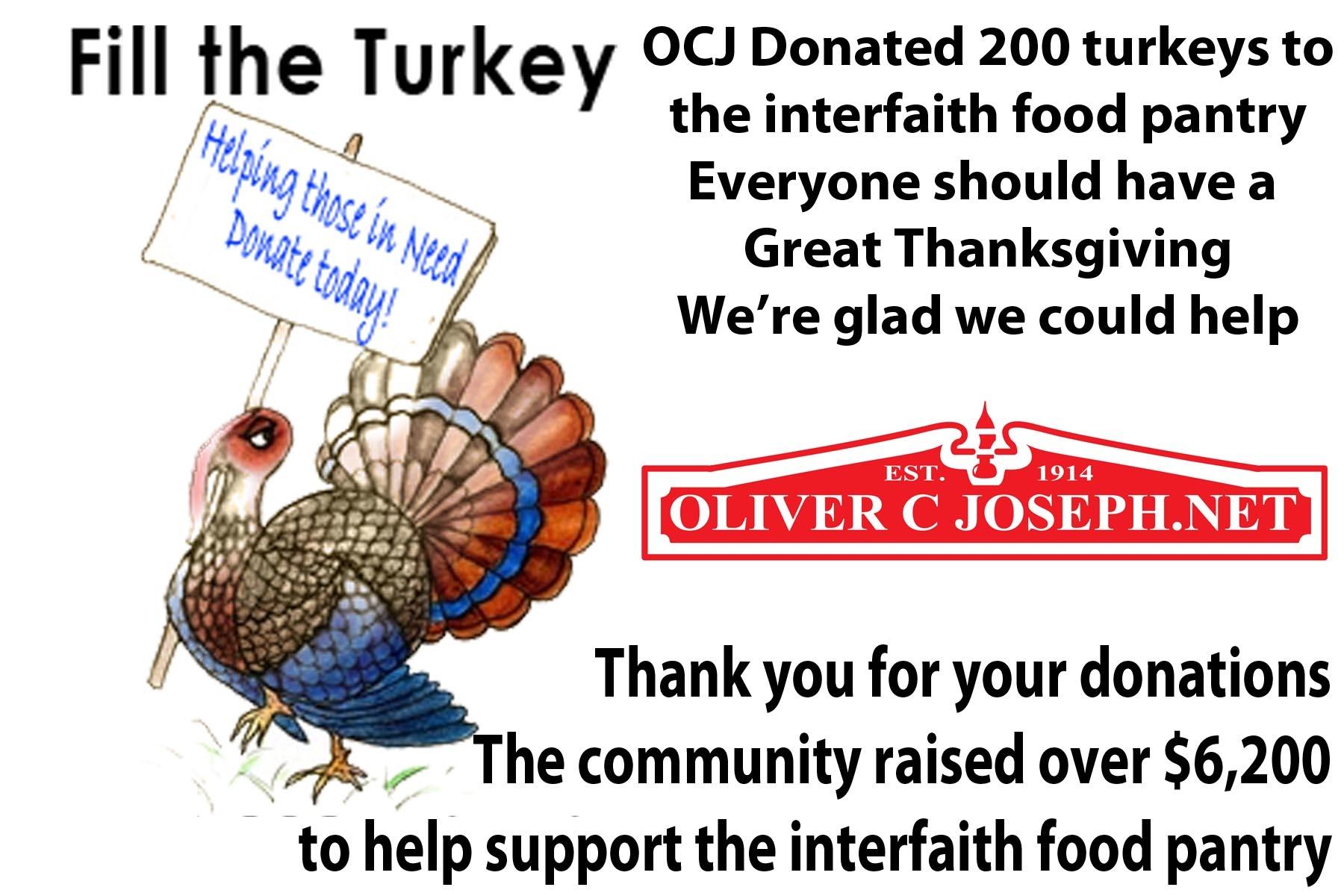 thanksgiving turkey donations and fundraiser by oliver c joseph belleville il