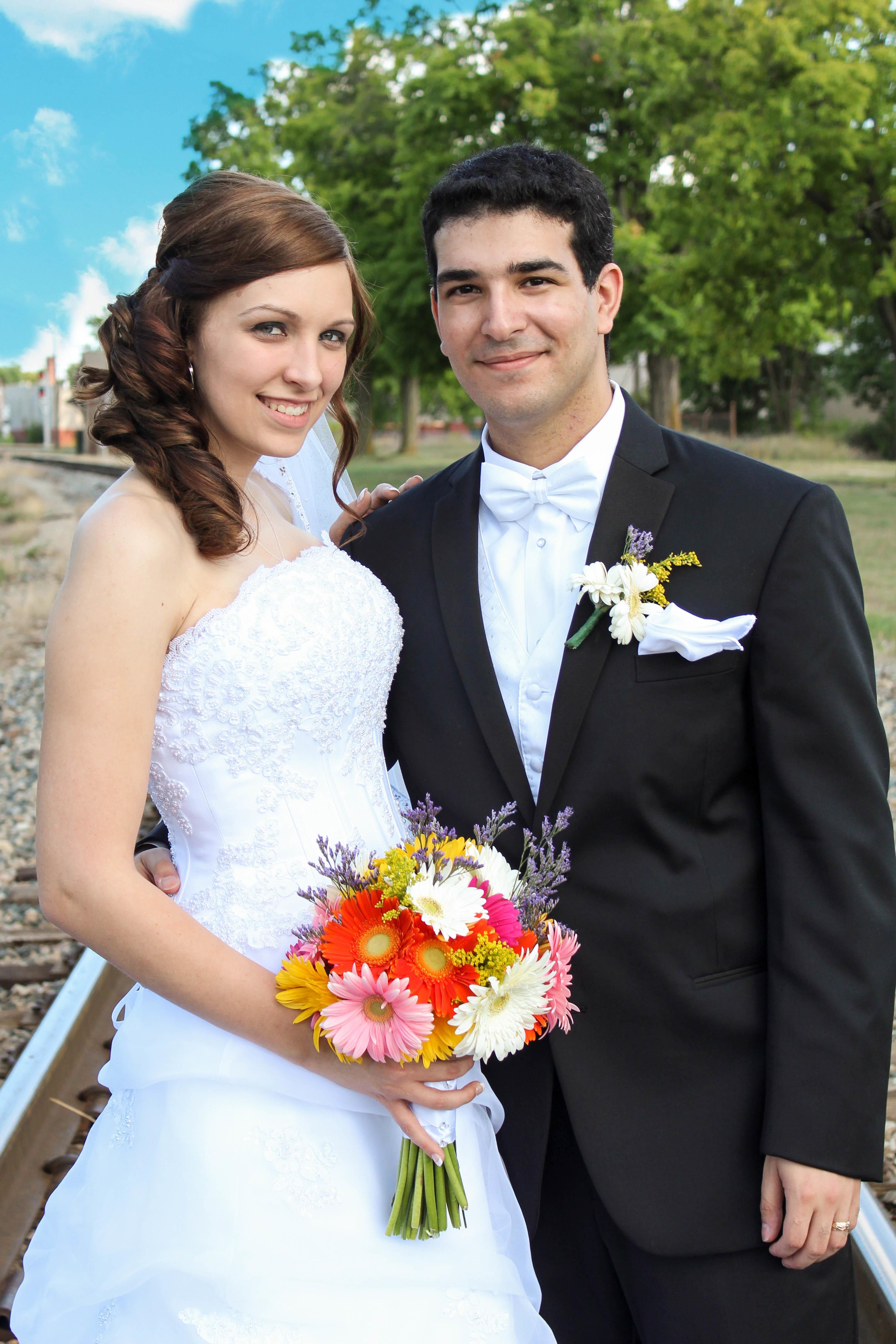 The happy bride and groom