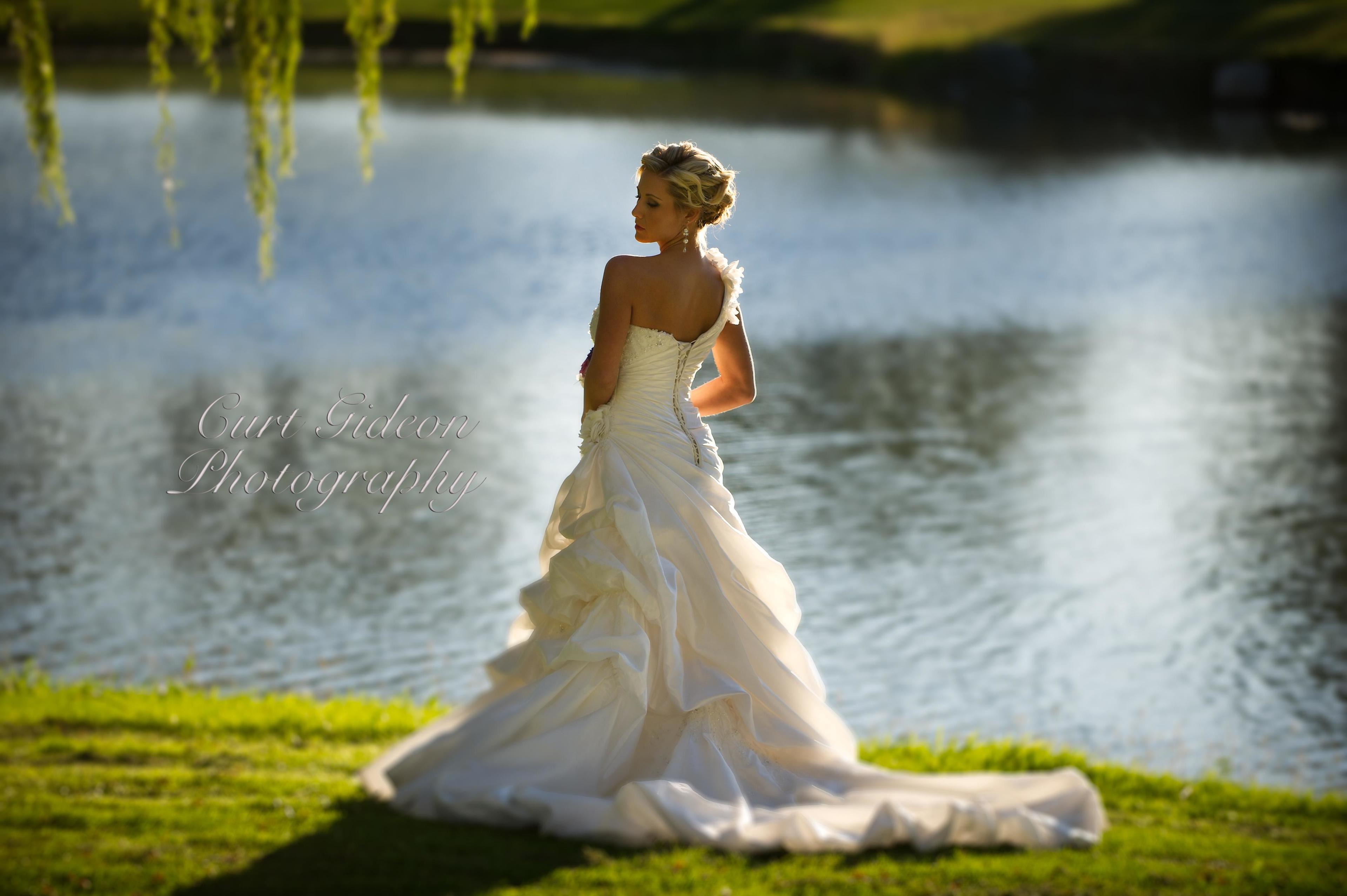 Bride at main lake, Max Catering, Antelope Valley, Palmdale, CA