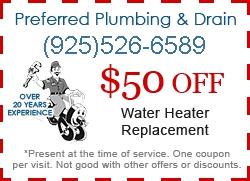 Concord Plumber Coupon - $50 Off Water Heater Replacement