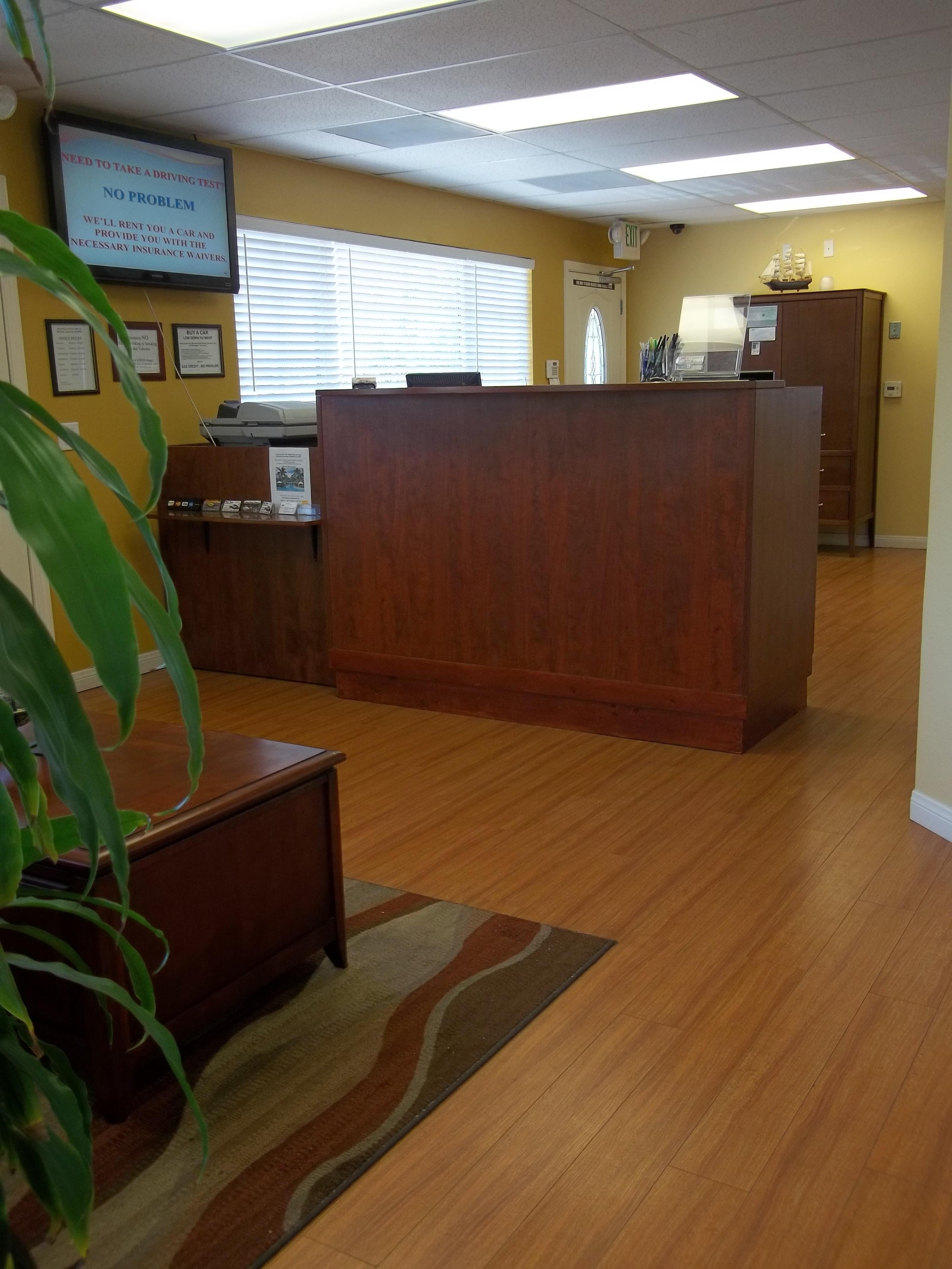 A view of the inside of the office as you step through the front door.