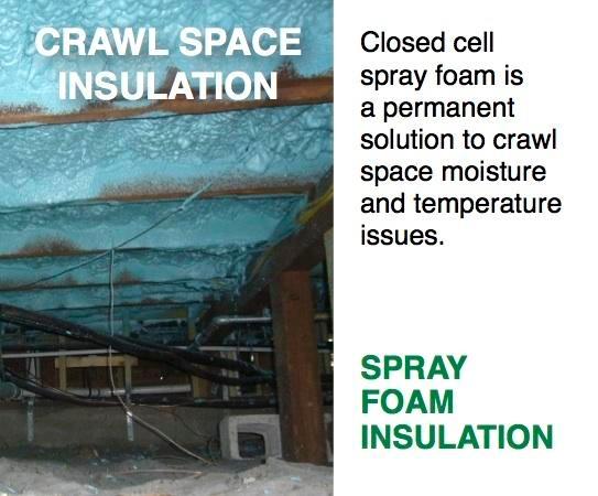 Lost of crawl space problems are solved with spray foam.