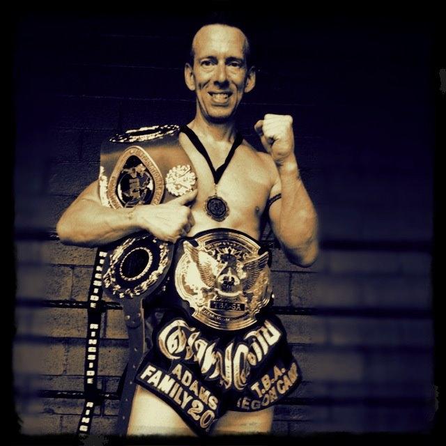 Khun Khru Sam Adams with his new world title belt