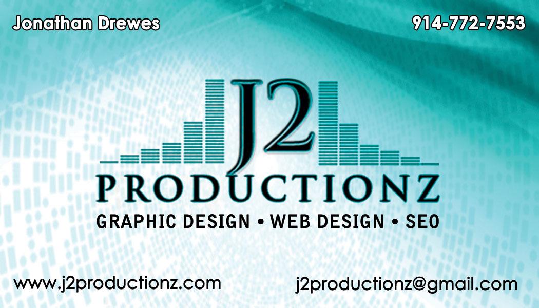 J2 Productionz Graphic Website Design and SEO Services Business Card