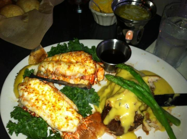 Twin Tail Lobster and Filet Oscar Style