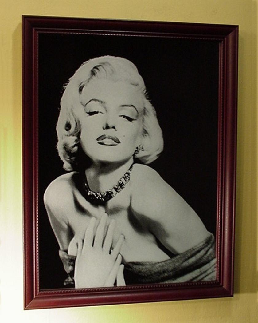 Diamonds are a girl's best friend.  Marilyn Monroe 12" x 16" mirror portrait.