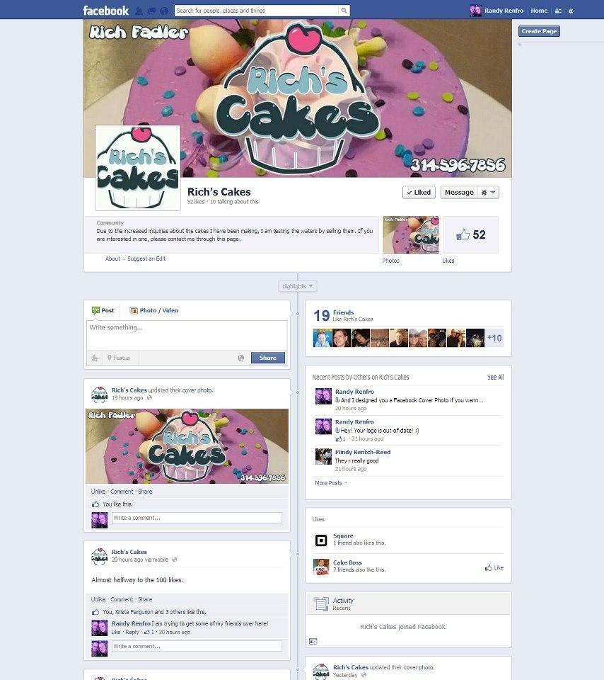 Rich's Cakes - Cake Decorator Facebook Design