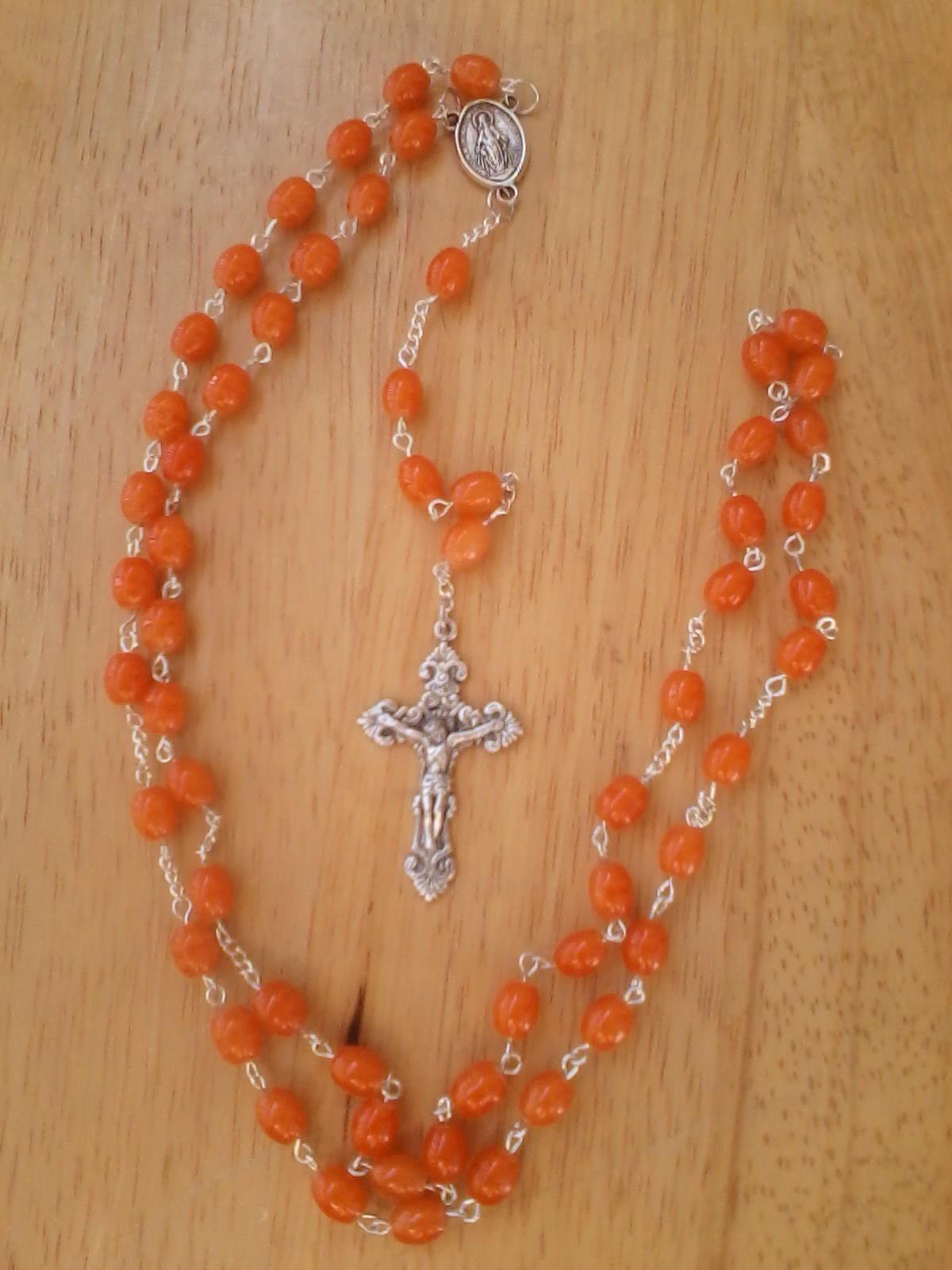 Orange Jade Rosary