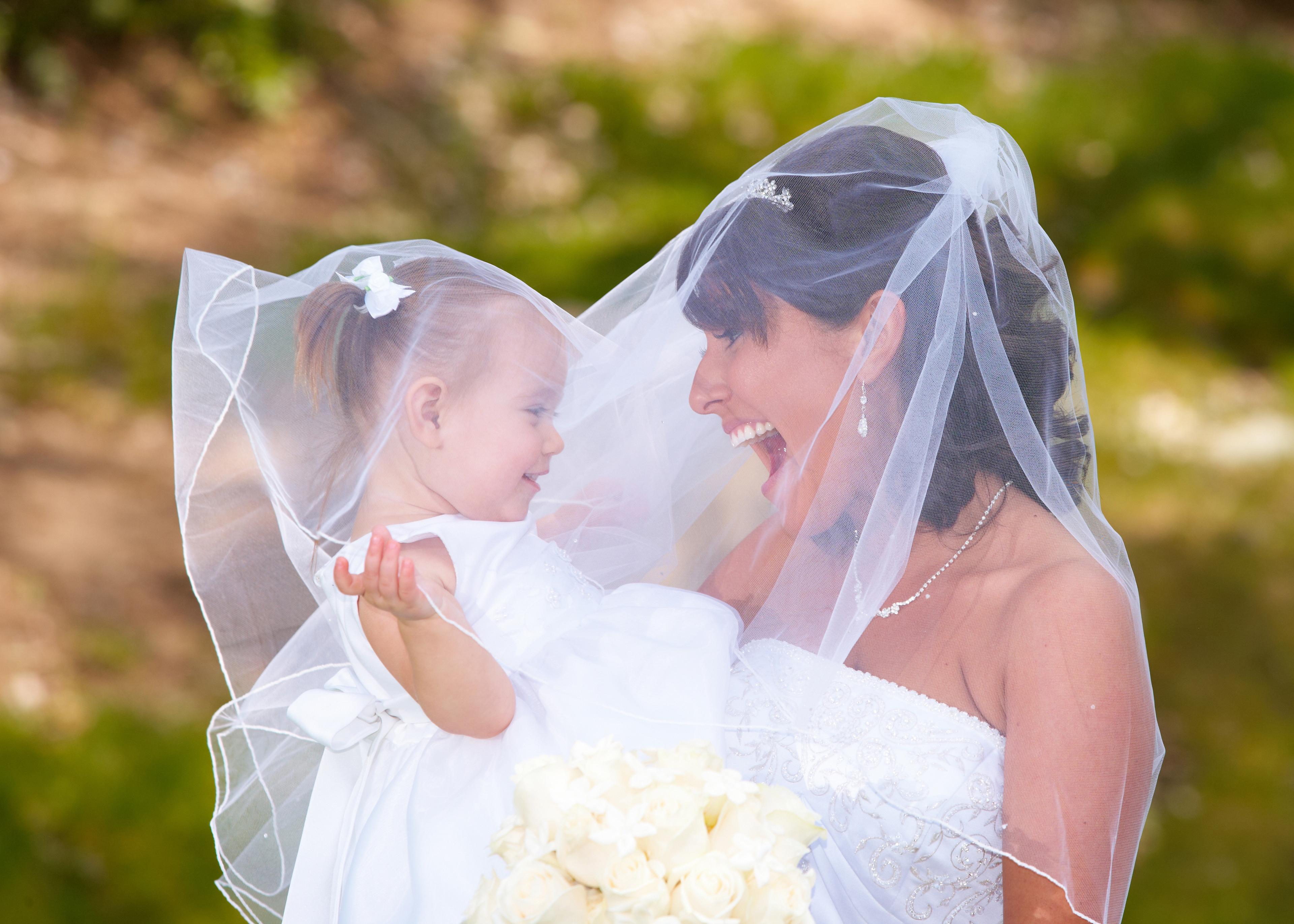 Flower girl and bride