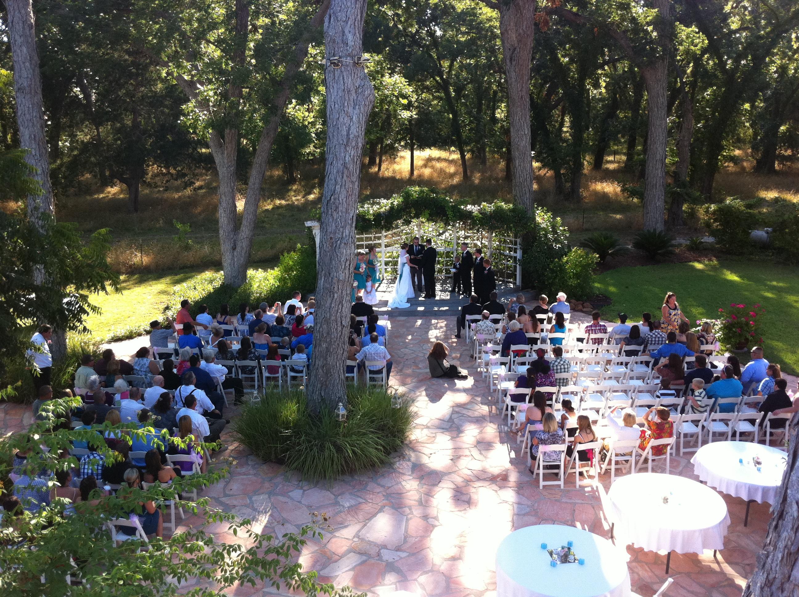 Flagstone wedding and reception area