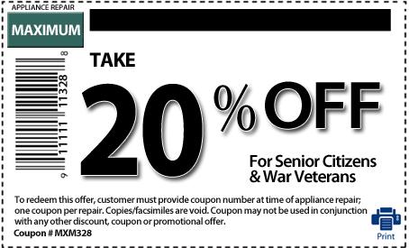 Take 20% off for Senior Citizens & War Veterans