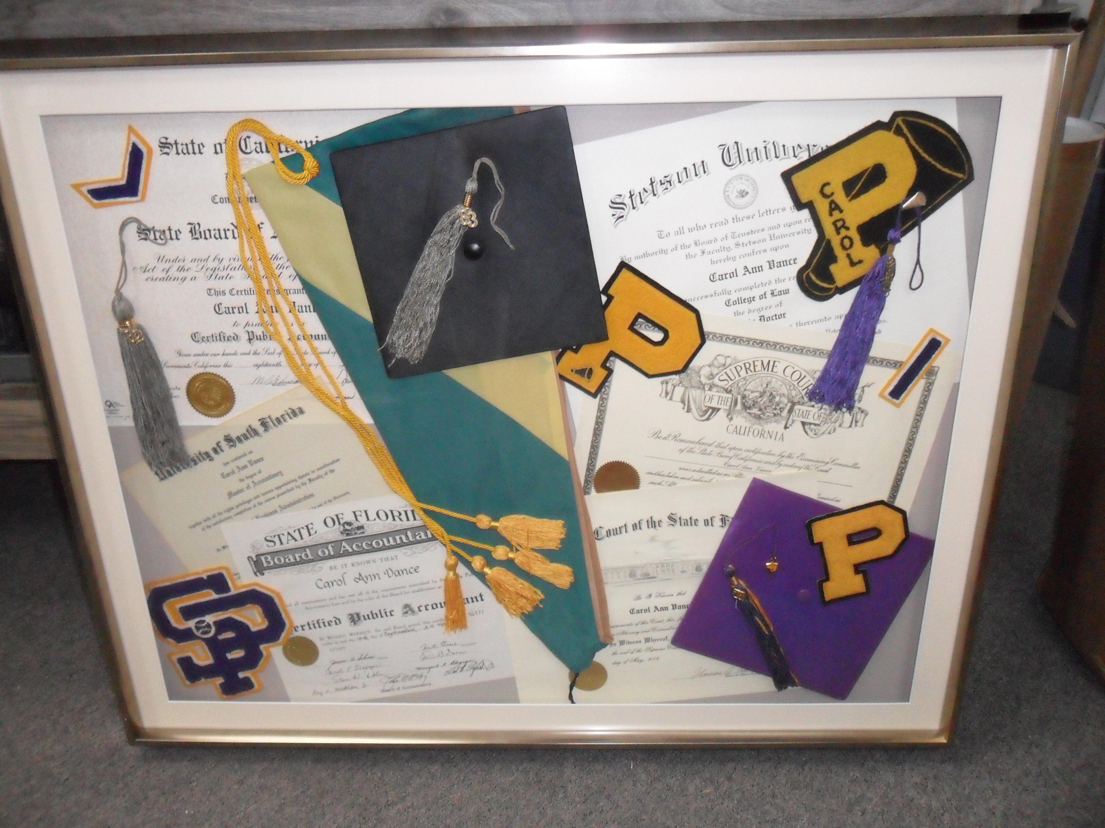 College array in shadowbox