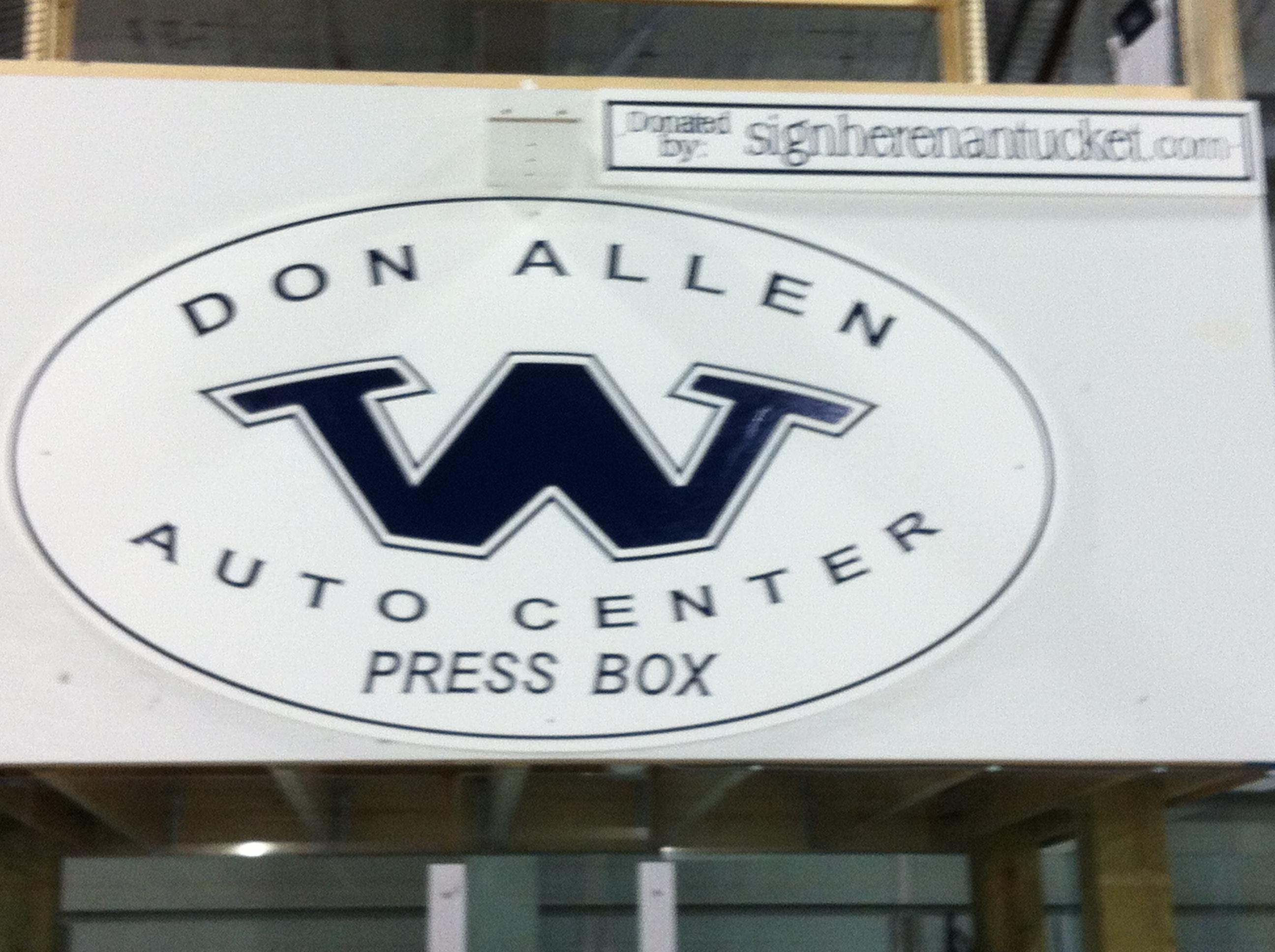 Whaler's press box sign