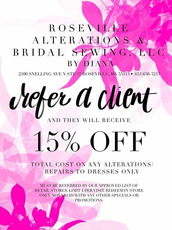 Roseville Alterations & Bridal Sewing LLC By Diana