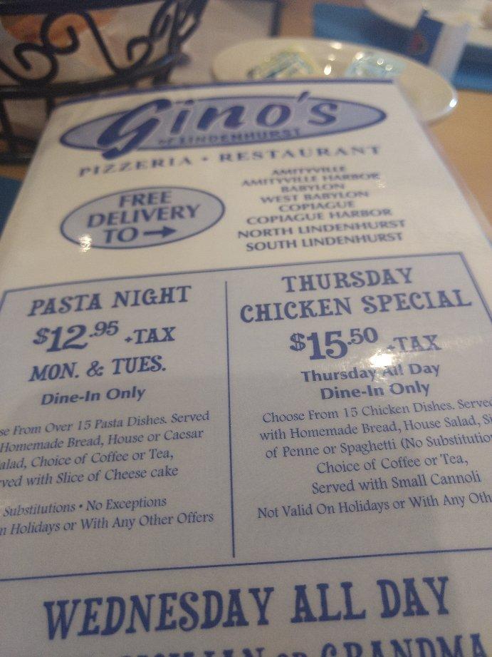 Gino's of Lindenhurst Pizzeria & Restaurant