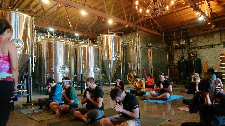 LA Brewery Yoga - Downward Grog