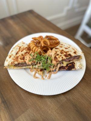 A different quesadilla every Wednesday!  (Only on Wednesdays.)