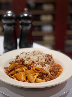 Truffle Pappardelle Pasta Bolognese tasted just like my grandmother's recipe when I was a kid in Nice.