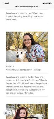 Vanessa the vet tech that misplaced the breathing tube and flooded my dogs lungs, ultimately killing him.