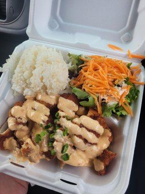 Full plate Volcano Chicken. No complaints besides the price of $17.95.