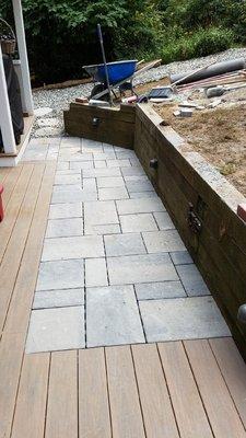 Extended existing deck - added stones pavers