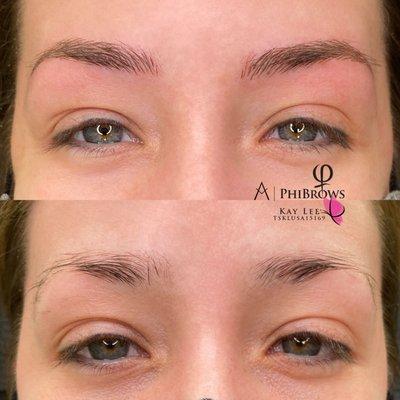 Natural microblading before and after