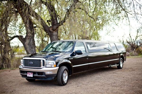 Our SUV Excursion Stretch Limo is perfect for Mountain getaways and wedding transportation.