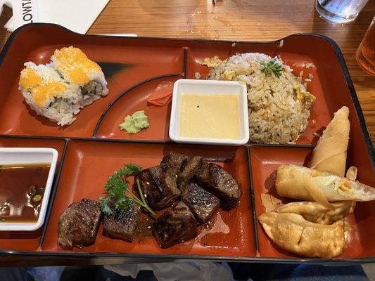 Steak bento box.