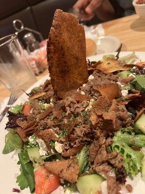 Athena Salad with shaved steak