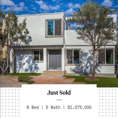 SOLD IN SAN DIEGO