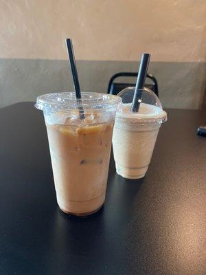 Chai & vanilla and a vanilla frappe