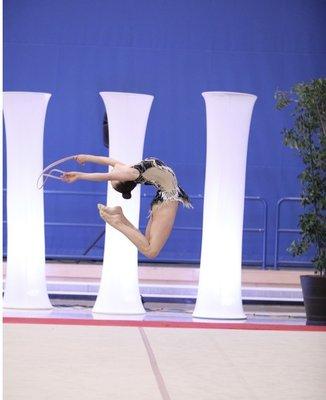 Me at a rhythmic gymnastics competition a few years ago!