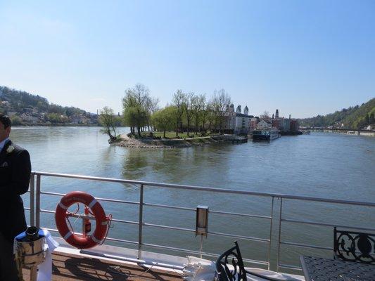 Leaving Passau Germany on the Danube.