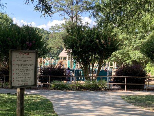 Playground, clean and partially shaded