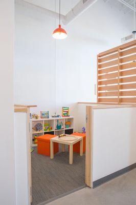 Barre3 offers a Play Lounge for the kiddos.