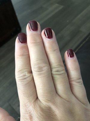 This is just regular dark red gel manicure.