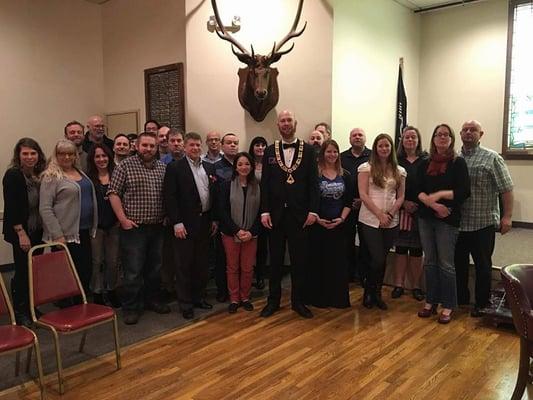 New members joining the Elks on  a monthly basis