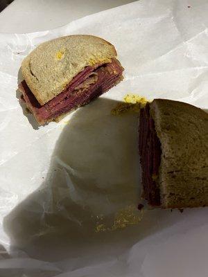 corned beef on rye dinner.