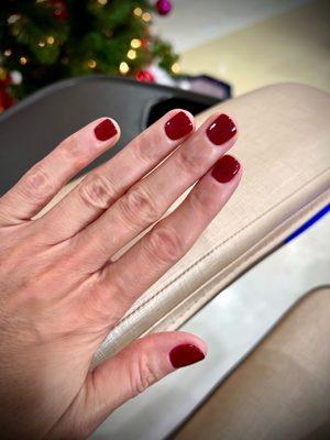 Christmas nails by Ava. Color: OPI Chic Flick Cherry