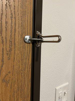 Someone hit our door so hard while trying to break in that it pushed the lock back