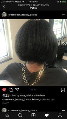 Relaxer and bob cut