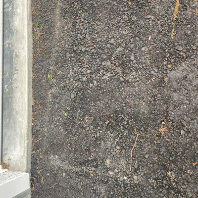 Paving too thin or missed areas crumbling