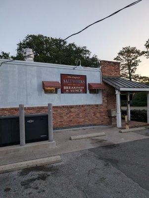 Sign on the side of the building