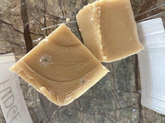 Mold growing on peanut butter fudge