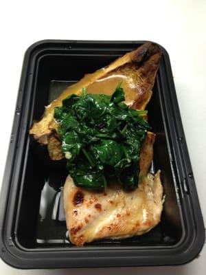 Maple Glazed Chicken with Acorn Squash and Sautéed Spinach